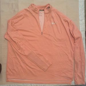 peachy/coral Nike Dri-Fir 1/4 zip XL